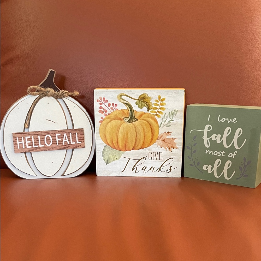 Fall Themed Decorative Signs Set
